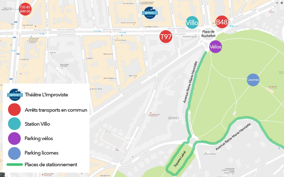 Accès et stationnement Théâtre l'Improviste